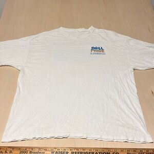 Vintage Y2K Dell‎ Pride T-Shirt Graphic Tee Logo US Pride Colorful Mens